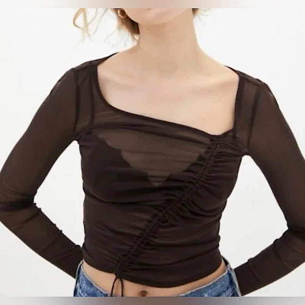 Urban Outfitters Mesh Long Sleeve Top